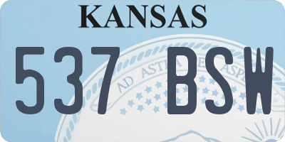 KS license plate 537BSW