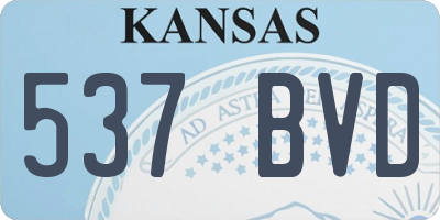 KS license plate 537BVD