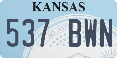 KS license plate 537BWN