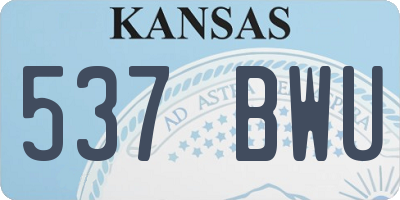 KS license plate 537BWU