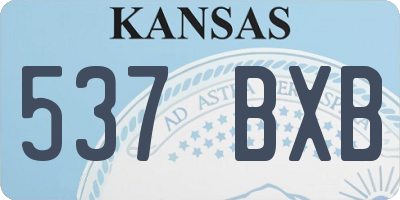 KS license plate 537BXB