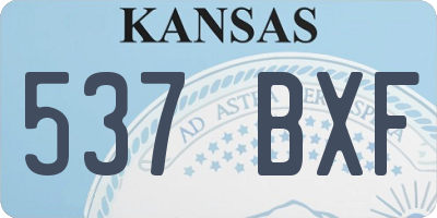 KS license plate 537BXF