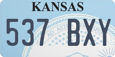 KS license plate 537BXY