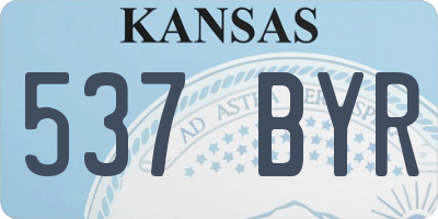 KS license plate 537BYR