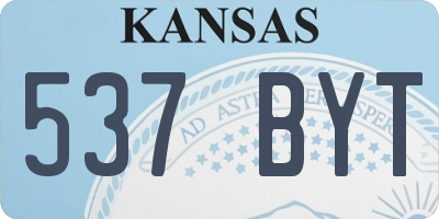 KS license plate 537BYT