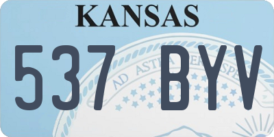 KS license plate 537BYV