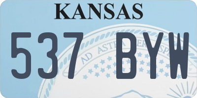 KS license plate 537BYW