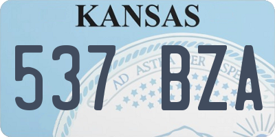KS license plate 537BZA