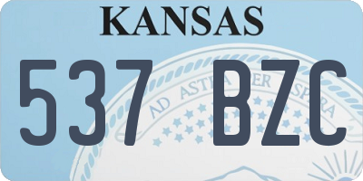 KS license plate 537BZC