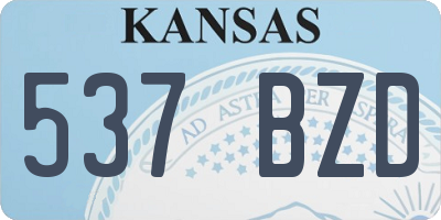 KS license plate 537BZD