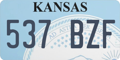 KS license plate 537BZF