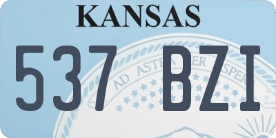 KS license plate 537BZI