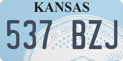 KS license plate 537BZJ