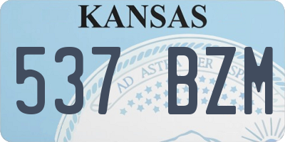 KS license plate 537BZM