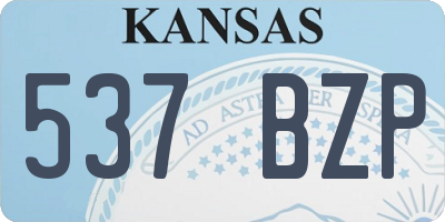 KS license plate 537BZP