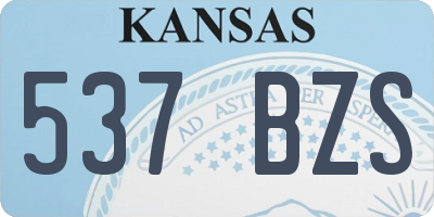 KS license plate 537BZS
