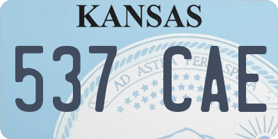 KS license plate 537CAE