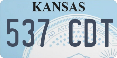KS license plate 537CDT