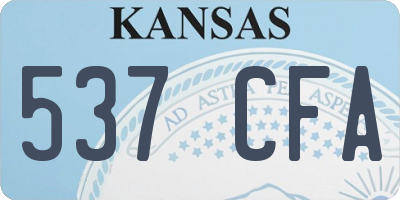 KS license plate 537CFA
