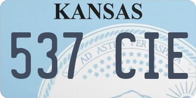 KS license plate 537CIE