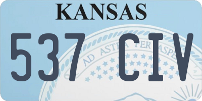 KS license plate 537CIV