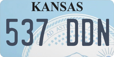 KS license plate 537DDN