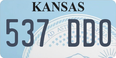 KS license plate 537DDO