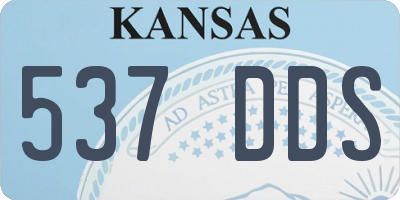 KS license plate 537DDS