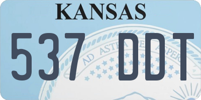 KS license plate 537DDT