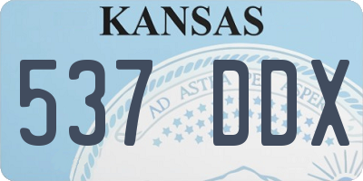 KS license plate 537DDX