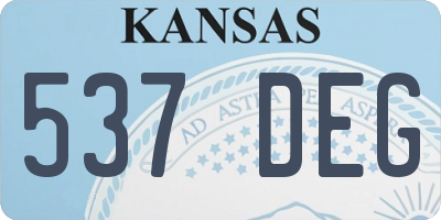 KS license plate 537DEG