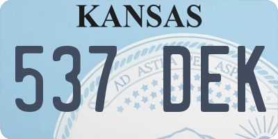 KS license plate 537DEK