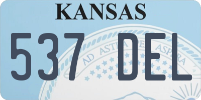 KS license plate 537DEL