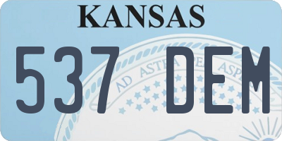 KS license plate 537DEM