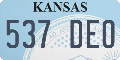 KS license plate 537DEO