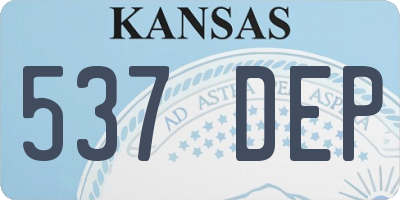 KS license plate 537DEP