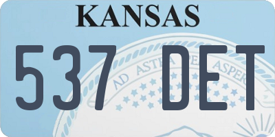 KS license plate 537DET