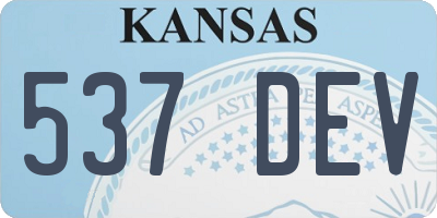 KS license plate 537DEV