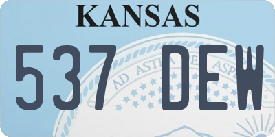 KS license plate 537DEW