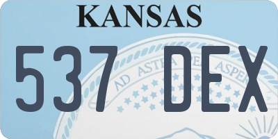 KS license plate 537DEX