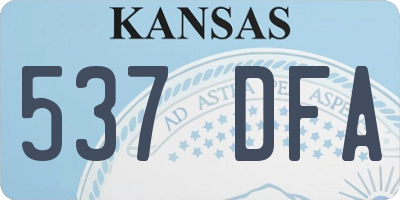 KS license plate 537DFA