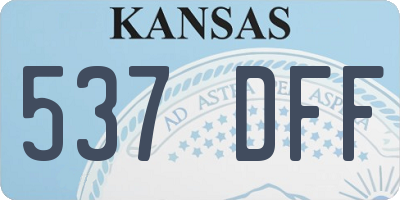 KS license plate 537DFF