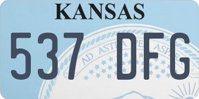 KS license plate 537DFG