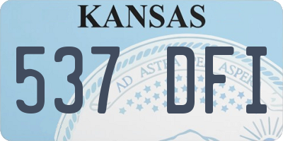 KS license plate 537DFI