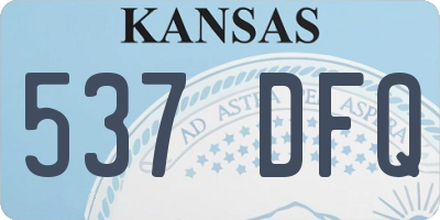 KS license plate 537DFQ