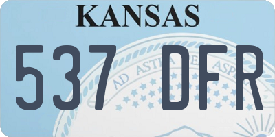 KS license plate 537DFR