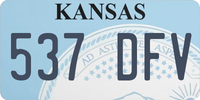 KS license plate 537DFV