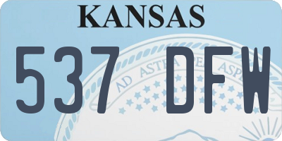 KS license plate 537DFW