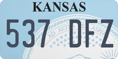 KS license plate 537DFZ