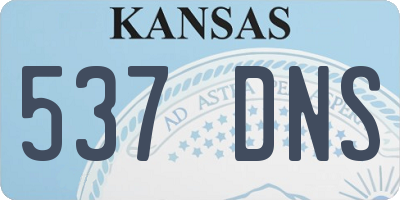 KS license plate 537DNS